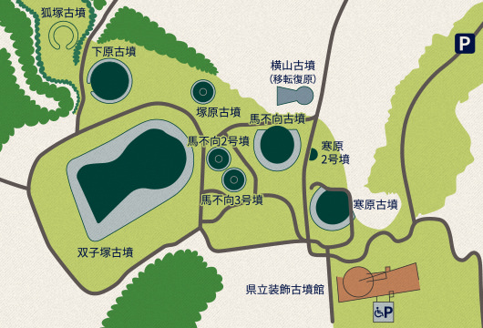 岩原古墳群の地図